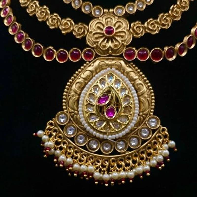 Sunehri mandala temple layered necklace