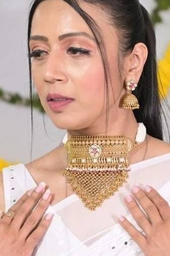 Tirupati sunehri temple tessel choker necklace