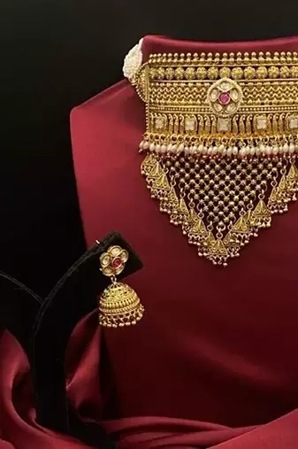 Tirupati sunehri temple tessel choker necklace