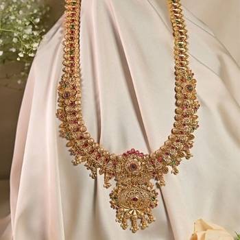 Meenakshi temple 24 karat gold long necklace 3
