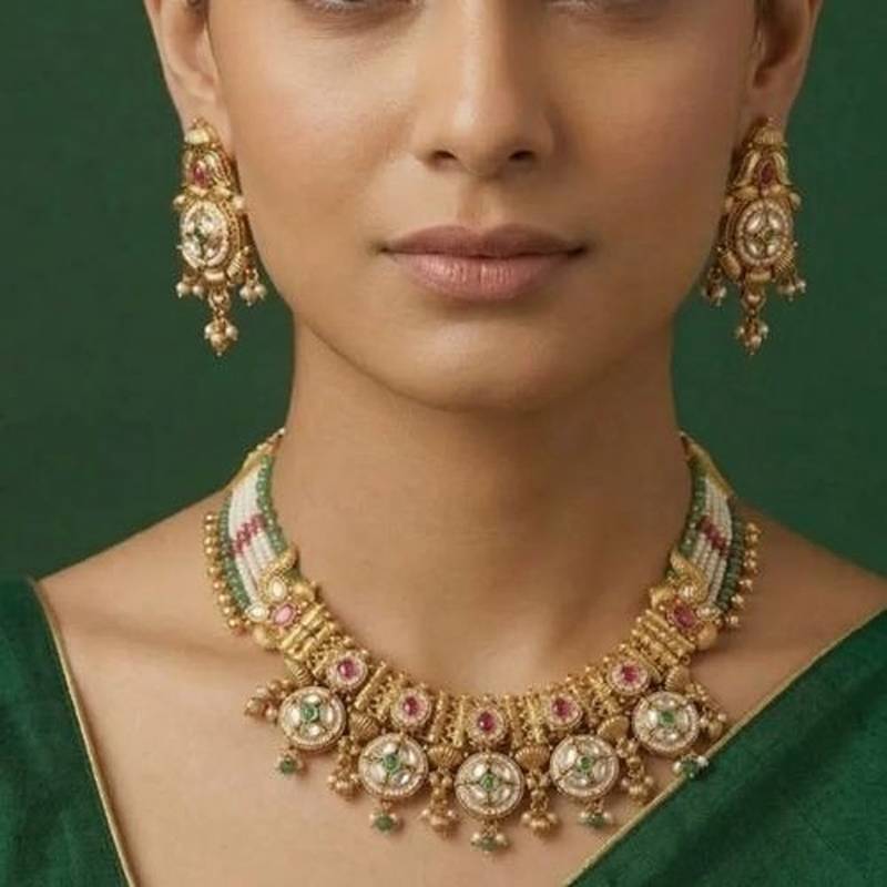 Rivaara heritage kundan necklace