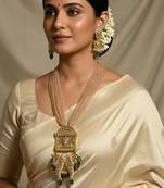 Durga parrot green temple necklace