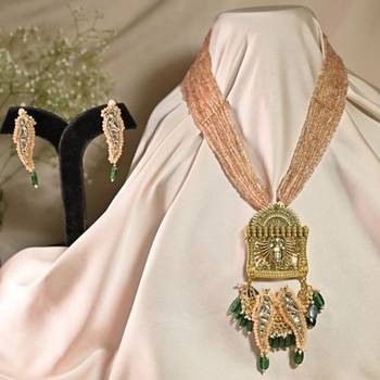 Durga parrot green temple necklace 2