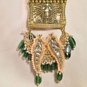 Durga parrot green temple necklace 3