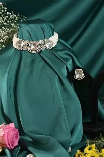 Kusum polki pearl victorian choker necklace