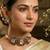 Rajsi mohar red polki choker necklace