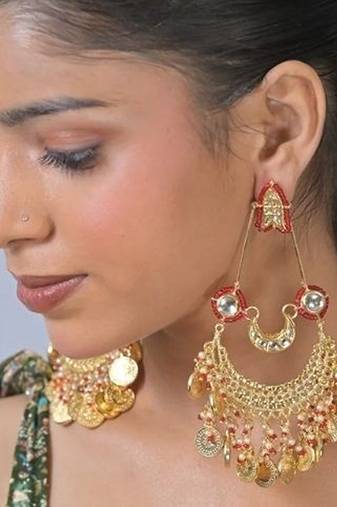 Sitaara kundan chandbali statement earring