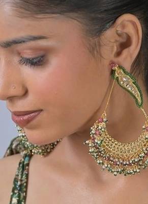 Ruhani kundan chandbali statement earring 1