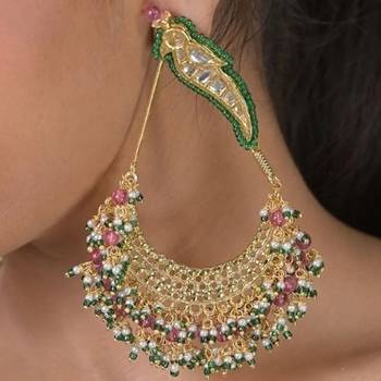 Ruhani kundan chandbali statement earring 2