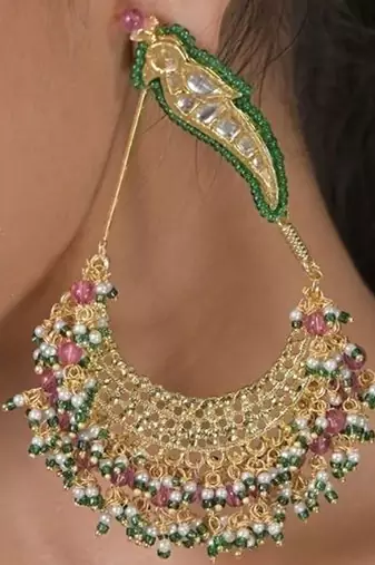Ruhani kundan chandbali statement earring