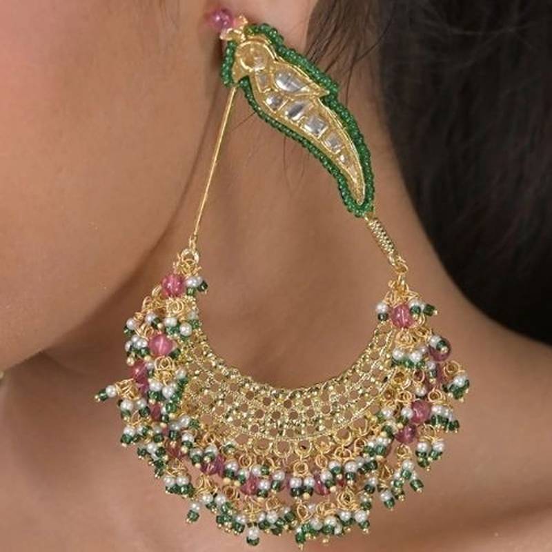 Ruhani kundan chandbali statement earring