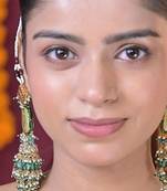 Shikara shine jadau string kashmiri earrings