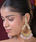 Madhurima kundan chandbali statement earring