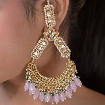 Madhurima kundan chandbali statement earring 2