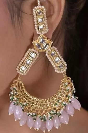 Madhurima kundan chandbali statement earring