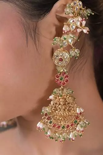 Devi laxmi temple long boho dangler earrings
