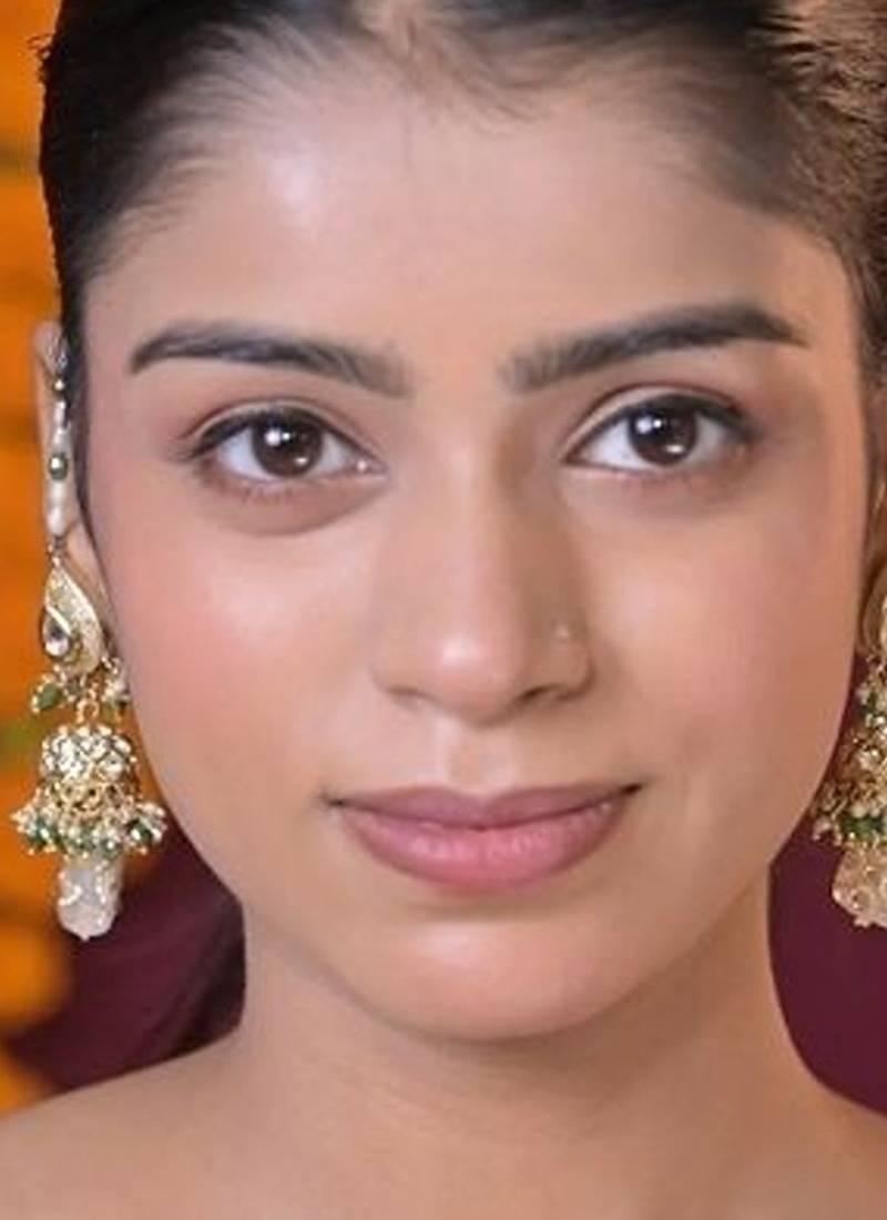 Rasika pearl string kashmiri earrings