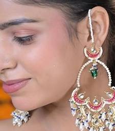 Gulbahar crescent kundan statement earrings