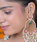 Gulbahar crescent kundan statement earrings