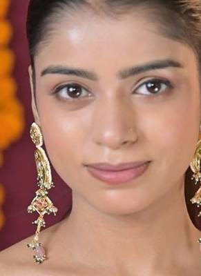 Chandralekha pearl string kashmiri long earrings 3