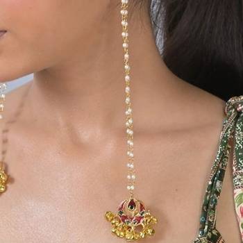 Chandra ghunghroo pearl string kashmiri long earrings 3