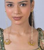 Chandra ghunghroo pearl string kashmiri long earrings