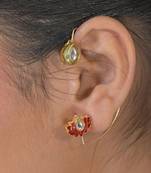 Sindoori kamal red earcuffs earrings