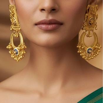 Matsya gold long jhumka earrings 3