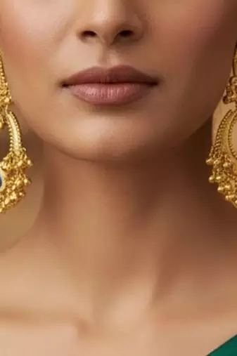 Matsya gold long jhumka earrings