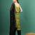 women green bandhani embroidered shoulder straps sequinned kurta with palazzo & dupatta