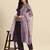 women regular kurta with trousers & dupatta