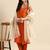 women ethnic motifs embroidered mirror work silk crepe kurta with trousers & dupatta