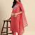 women floral embroidered sequinned kurta with trousers & dupatta