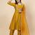 women burgundy yoke design a-line kurta and trousers with dupatta