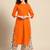  women orange  cotton kurta with palazzos