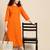  women orange  cotton kurta with palazzos