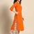  women orange  cotton kurta with palazzos