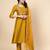 women burgundy yoke design a-line kurta and trousers with dupatta