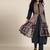 women navy blue & beige cotton solid panelled kurta with trousers & dupatta