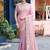 Ethnic lavender embroidery butti work moss shimmer saree with unstitched blouse