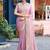 Ethnic lavender embroidery butti work moss shimmer saree with unstitched blouse