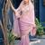 Ethnic lavender embroidery butti work moss shimmer saree with unstitched blouse