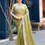 Trendy olive green embroidery butti work moss shimmer saree with unstitched blouse