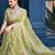 Trendy olive green embroidery butti work moss shimmer saree with unstitched blouse