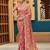 Trendy peach pink sequin cutdana jaal embroidery satin saree with unstitched blouse