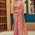 Trendy peach pink sequin cutdana jaal embroidery satin saree with unstitched blouse