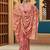 Trendy peach pink sequin cutdana jaal embroidery satin saree with unstitched blouse