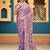 Traditional purple sequin cutdana jaal embroidery satin saree with unstitched blouse