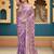 Traditional purple sequin cutdana jaal embroidery satin saree with unstitched blouse