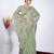 Elegance green detailed resham zari floral embroidery saree with unstitched blouse